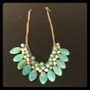 Costume blue green beaded necklace